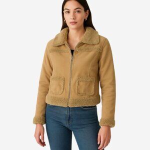 Twenty Twenty Corduroy Jacket Coat Women's Size 2XL Tan  Full Zip Faux Fur Trim